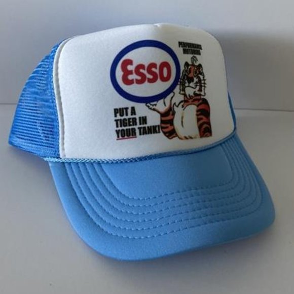 Vintage Style Retro Esso Tiger Hat Gasoline Trucker Hat Adjustable Racing Hat Ca - Picture 2 of 4